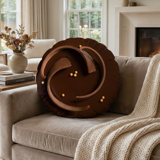 Coussins Ronds Elegant Gourmet Dark Chocolate Truffle Decadent (Créateur téléchargé)