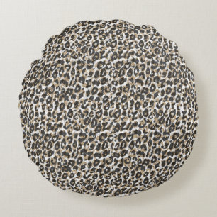 Coussins Ronds Élégant léopard poster de animal motif