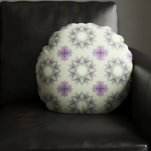 Coussins Ronds Élégant modèle floral géométrique Lavande