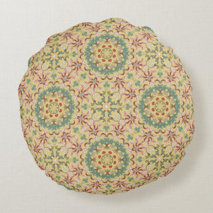 Coussins Ronds Élégant modèle floral kaléidoscope