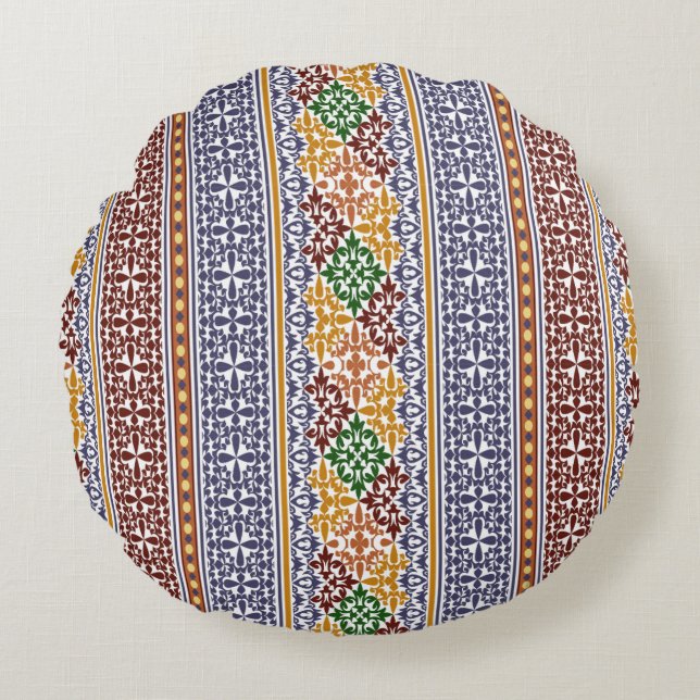 Coussins Ronds élégant motif ethnique (Devant)
