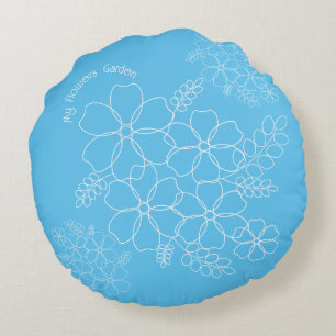 Coussins Ronds Élégant motif simple fleurs d'été