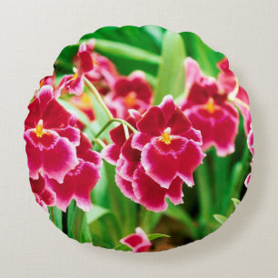 Coussins Ronds Elégant orchidée rouge