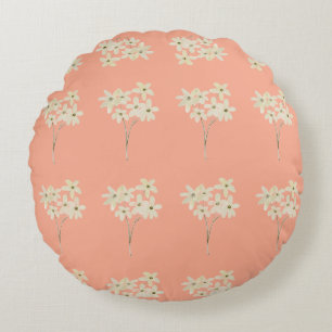 Coussins Ronds Élégant pastel floral