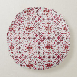 Coussins Ronds Elegant Red Mandala Geometric Bedroom & Home Texti