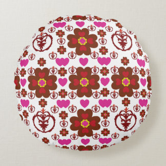 Coussins Ronds Elegant Red Mandala Geometric Bedroom & Home Texti