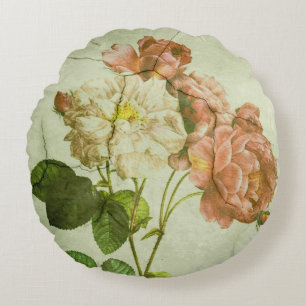 Coussins Ronds Elégant Shabby Romantique Chic Cream & Pies Rose
