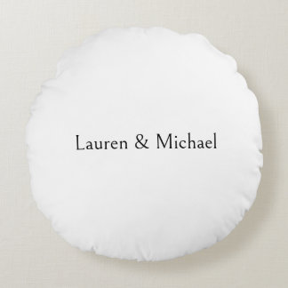 Coussins Ronds Élégante calligraphie minimaliste mariage noir bla