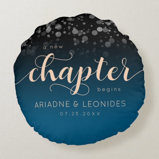 Coussins Ronds Elégante Pêche Océanique Bleu Mariage Un Nouveau C (Dos)