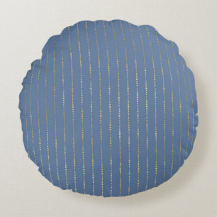 Coussins Ronds Élégants motifs nautiques et vintage bleu et or