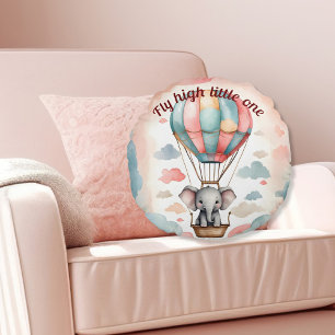 Coussins Ronds Eléphant à ballon à air chaud