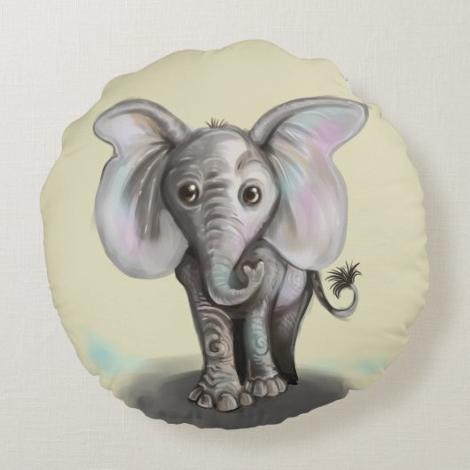 Coussins Ronds Eléphant bébé (Dos)