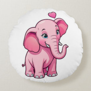 Coussins Ronds Eléphant Bébé Rose Cute Avec Amour