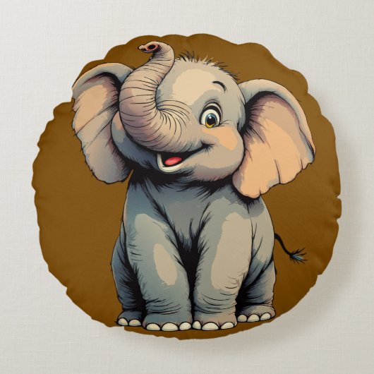 Coussins Ronds Éléphant de bébé adorable (Devant)