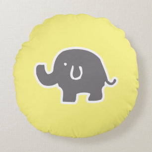Coussins Ronds Eléphant Jaune Et Gris Mignonne Les Enfants Jetten