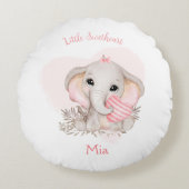 Coussins Ronds Eléphant mignon Coeur rose Fille Nourriture Nom (Devant)