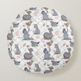 Coussins Ronds "Eleze Elephant & Polka Hen" Boganhues