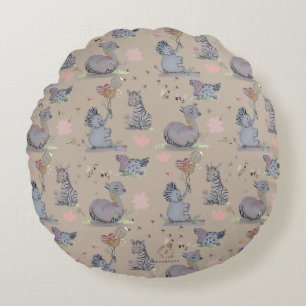 Coussins Ronds "Eleze Elephant & Polka Hen" Boganhues