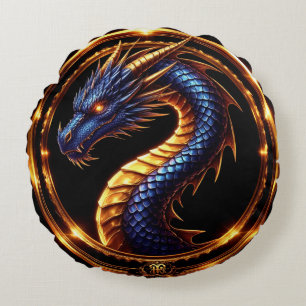 Coussins Ronds ✨ Emblème de gemme de dragon médiéval ✨