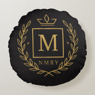 Coussins Ronds "Emblème Royal NMKY – Monogramme M Dessin de Crête