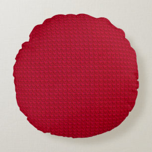 Coussins Ronds Embossed Swirls-Rasp. Oreiller à lancer rond rouge