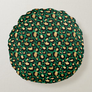 Coussins Ronds Emerald et Gold Safari Series Design 3