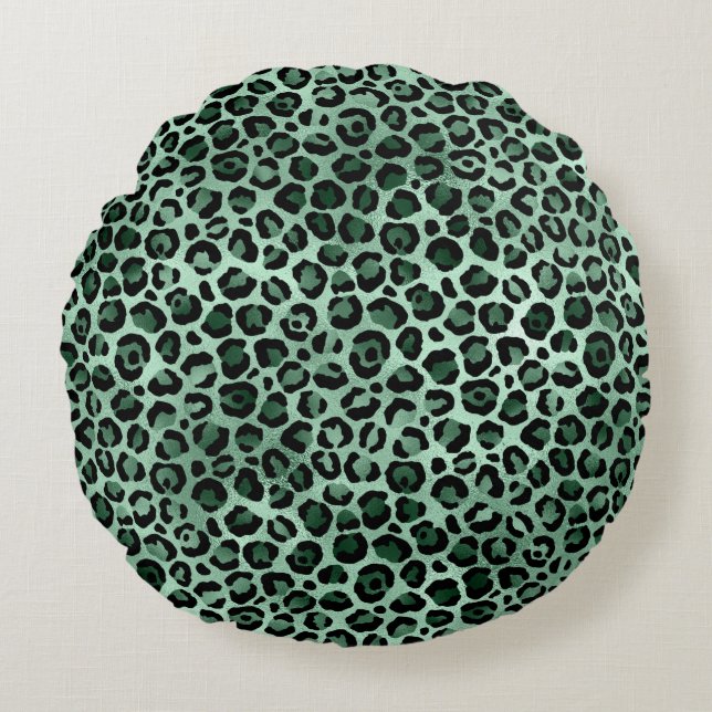 Coussins Ronds Emerald et Gold Safari Series Design 9 (Devant)