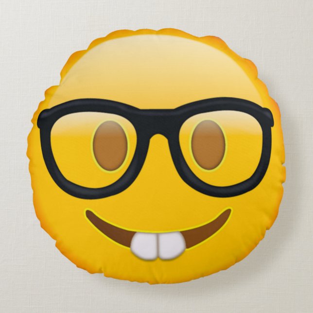 Coussins Ronds Emoji nerd (Devant)