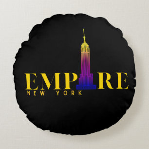 Coussins Ronds Empire State Building-New York-Or vibrant