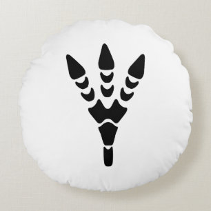 Coussins Ronds Empreinte isolée de Dinosaure