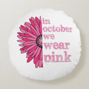 Coussins Ronds En Octobre Nous Portons Rose