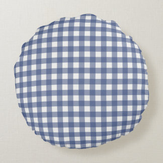 Coussins Ronds En vichy Bébé bleu