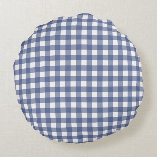 Coussins Ronds En vichy Bébé bleu (Dos)