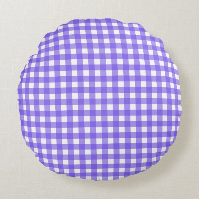 Coussins Ronds En vichy périphérique et blanc (Devant)