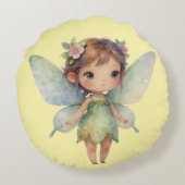 Coussins Ronds Enchanted Woodland Fairy: pastel green Sprite (Dos)
