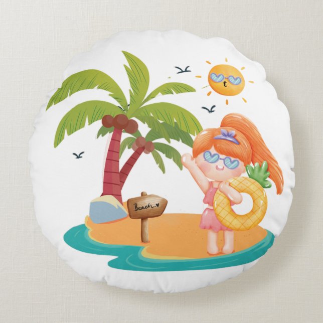 Coussins Ronds enfants d'été (Devant)