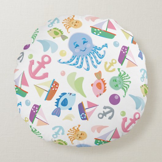 Coussins Ronds Enfants nautiques (Devant)