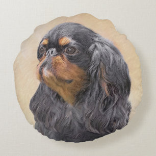 Coussins Ronds English Toy Spaniel Peinture Animal Art original