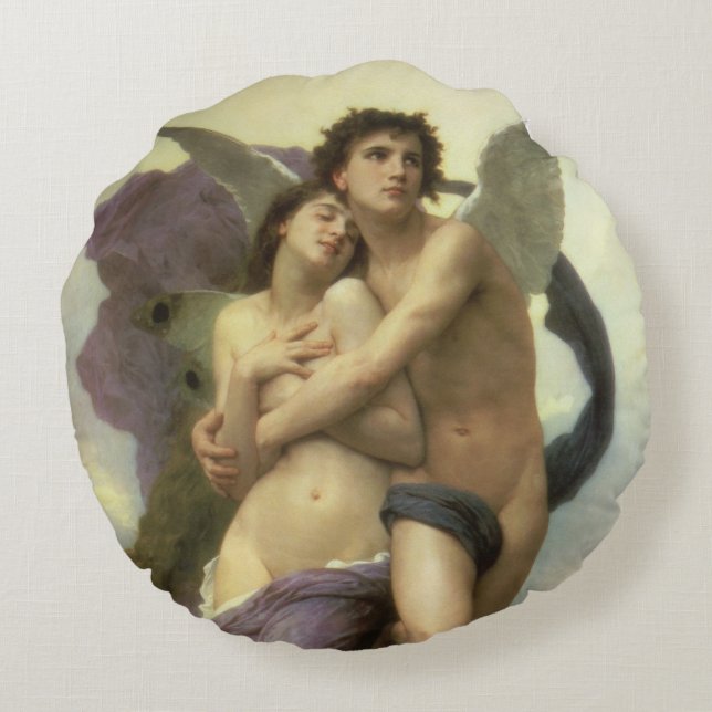 Coussins Ronds Enlèvement de Psyché par Bouguereau (Dos)