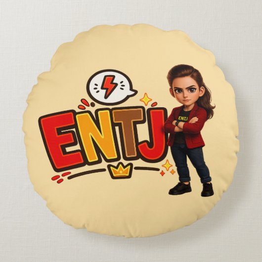 Coussins Ronds ENTJ — A Conquistadora Visionária (Devant)