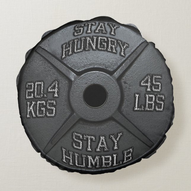Coussins Ronds Entraînement - Restez faim, Restez humble - Barbel (Dos)