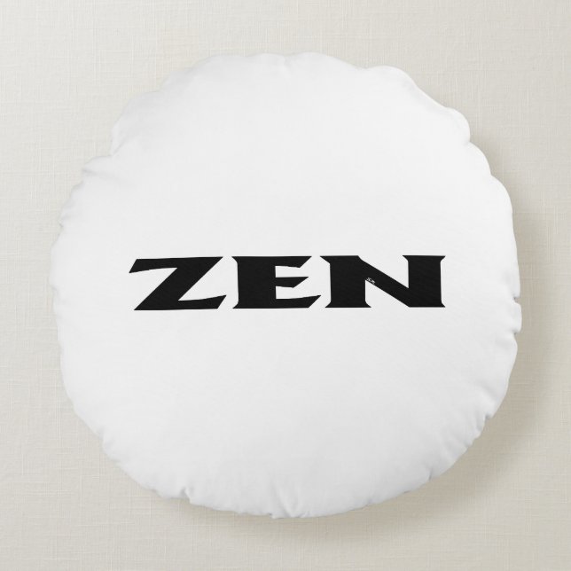 Coussins Ronds Epilateur de Jeu de poly blanc noir Zen (Devant)