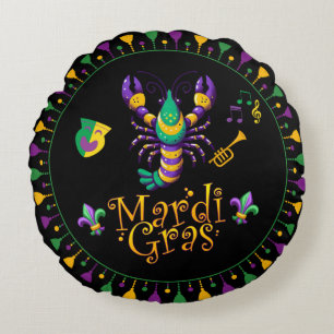 Coussins Ronds Épis/trompette/masque/fleur de lis Mardi Gras