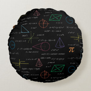 Coussins Ronds Équations mathématiques colorées Formules mathémat