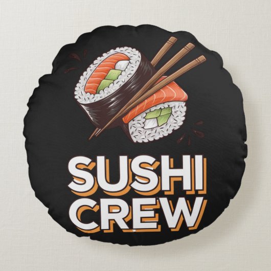 Coussins Ronds Équipage de sushi (Devant)