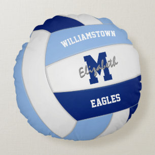 Coussins Ronds Equipe bleu foncé clair couleurs enfants volley