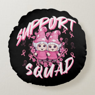 Coussins Ronds Équipe de soutien Gnome Warrior Sensibilisation au