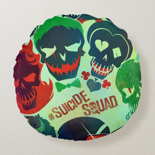 Coussins Ronds Équipe de suicide | Jeu de groupe (Devant)