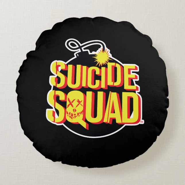 Coussins Ronds Équipe de suicide | Logo de la bombe (Devant)