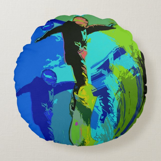 Coussins Ronds Équitation extrême - Snowboarders (Devant)